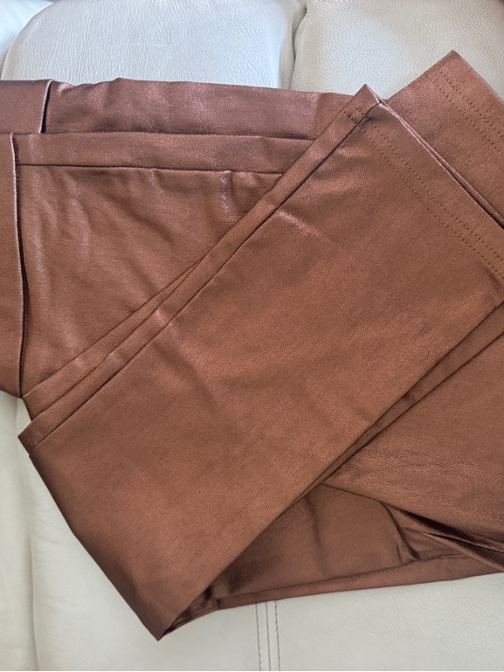 Women’s Copper Leggings Slim-Fit Dress Pants with Zipper